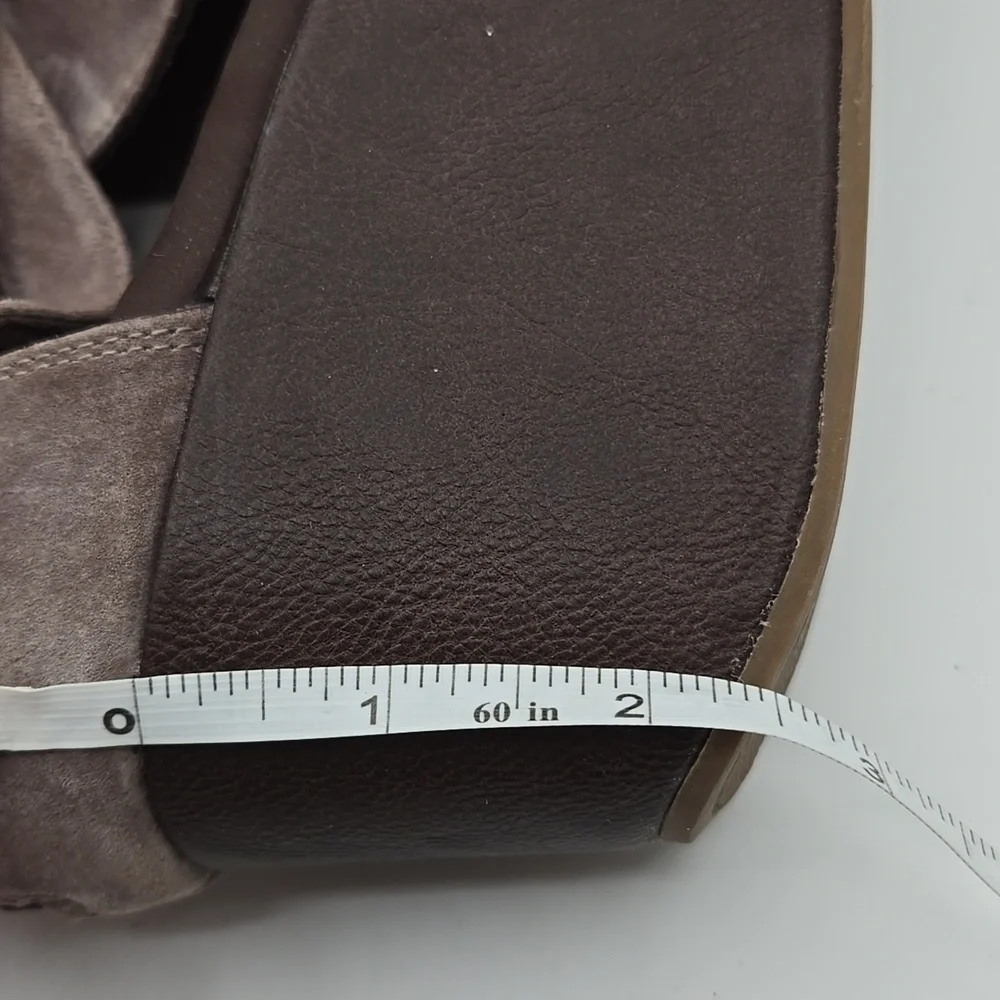 Yellowbox | Balera Taupe Suede Wedge Heel Ankle Booties Size 9